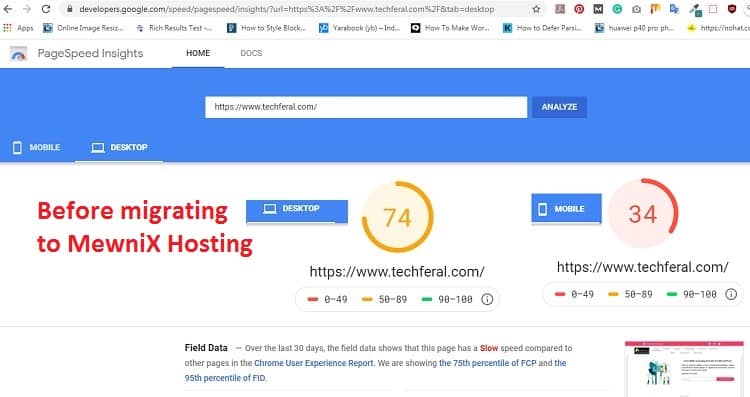 Before migrating to MewniX Cloud Hosting: Desktop and Mobile speed on Google Page Speed Insight test report Before migrating to MewniX Cloud Hosting: Desktop and Mobile speed on Google Page Speed Insight test report